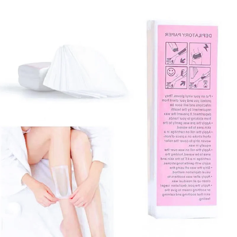 100pcs/bag Women Men Hair Removal Wax Paper Nonwoven High Quality Body Leg Arm Lip Hair Removal Epilator Wax Strip Paper Roll