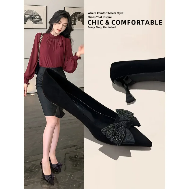 

2025 New Spring Autumn Women's Pumps Women's Elegant Versatile Professional Work Shoes Pointed-toe High-heeled Women Stiletto