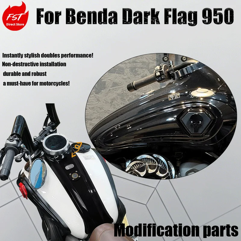 

Modified Parts: Fuel Tank Instrument Cover, Widened Side Cowl & Electronic Watch Decorative Shell for Benda Black Flag 950