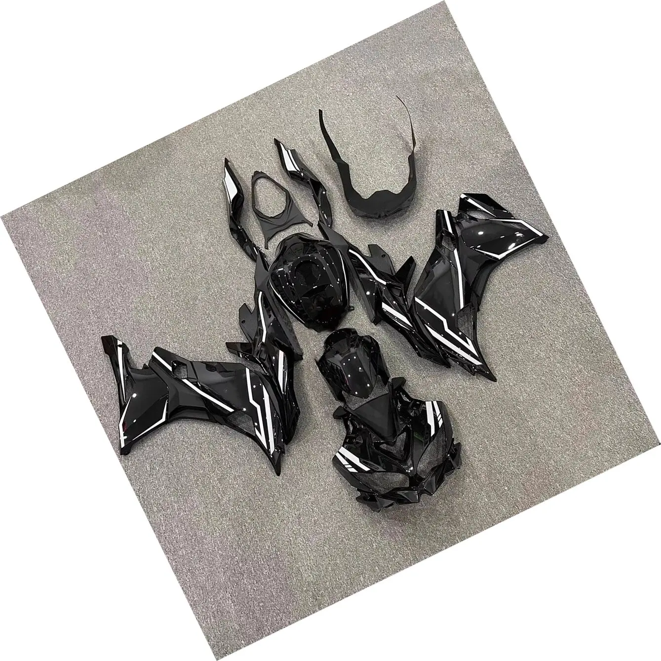 

Motorcycle Glossy Black ABS Injection Fairing Kit Body Work For KAWASAKI NINJA ZX4RR ZX-4R 2019 - 2024