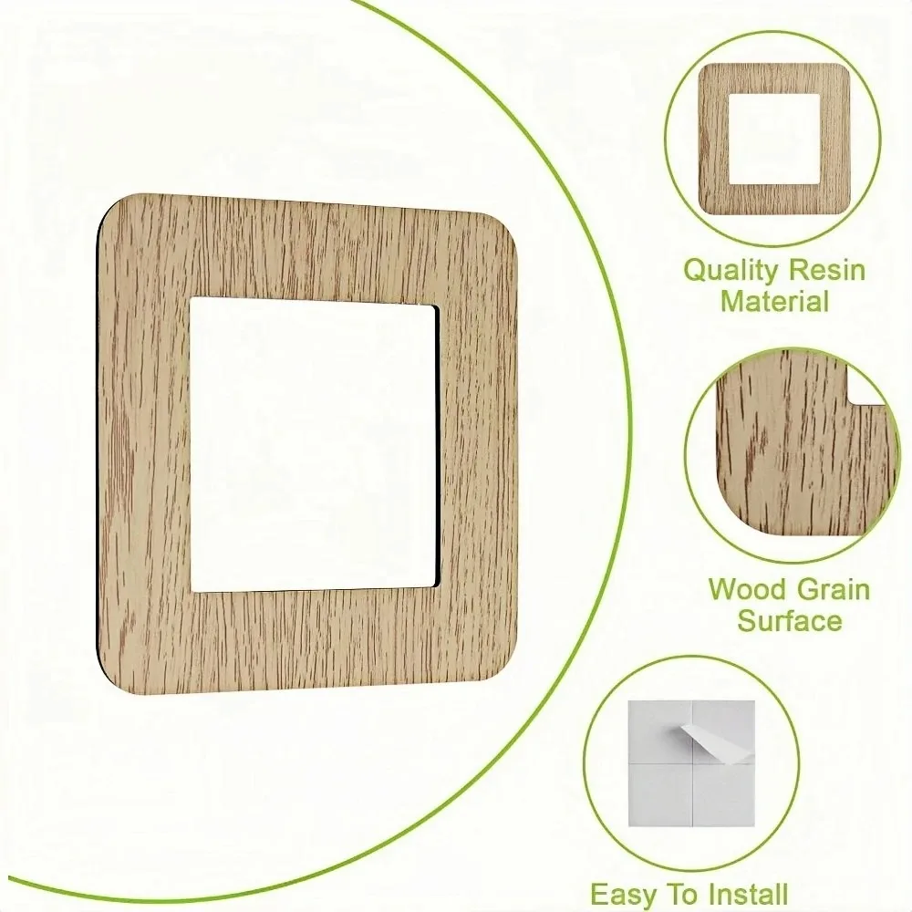 Resin Light Switch Sticker Dustproof Anti-Dirty Socket Frame Cover Solid Color Design No Punch Installation Switch Border Trim