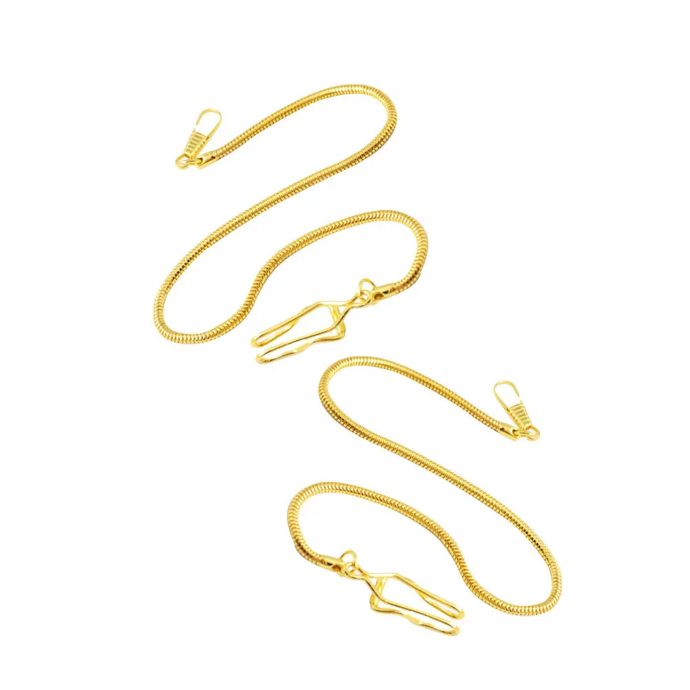 2 Pcs Golden Snake Slim Key Serpent Metal Packet Watch Chain Clothes Accessories Jeans
