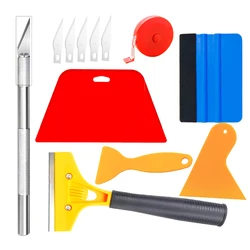 TOFAR-Kit d'outils ronds en vinyle pour voiture, film pour fenêtre, raclette, grattoir, autocollants, couteau de coupe, accessoires de style de véhicule, spatule en vinyle