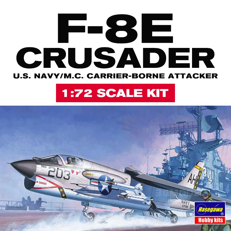 Hasegawa Assembled Aircraft Model Kit 00339 F-8E Crusader Fighter 1/72