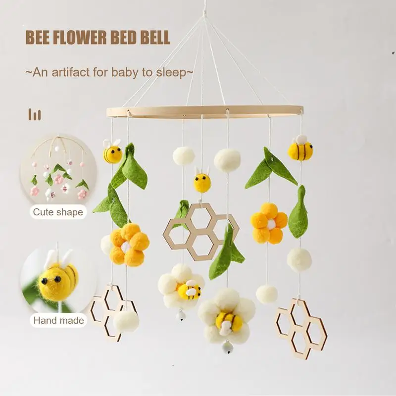 Bee Flower Baby clob Mobile grzechotka dla niemowlęcia rotacyjne dzwonek do łóżka edukacyjne wiszące zabawki do łóżeczka dla noworodka