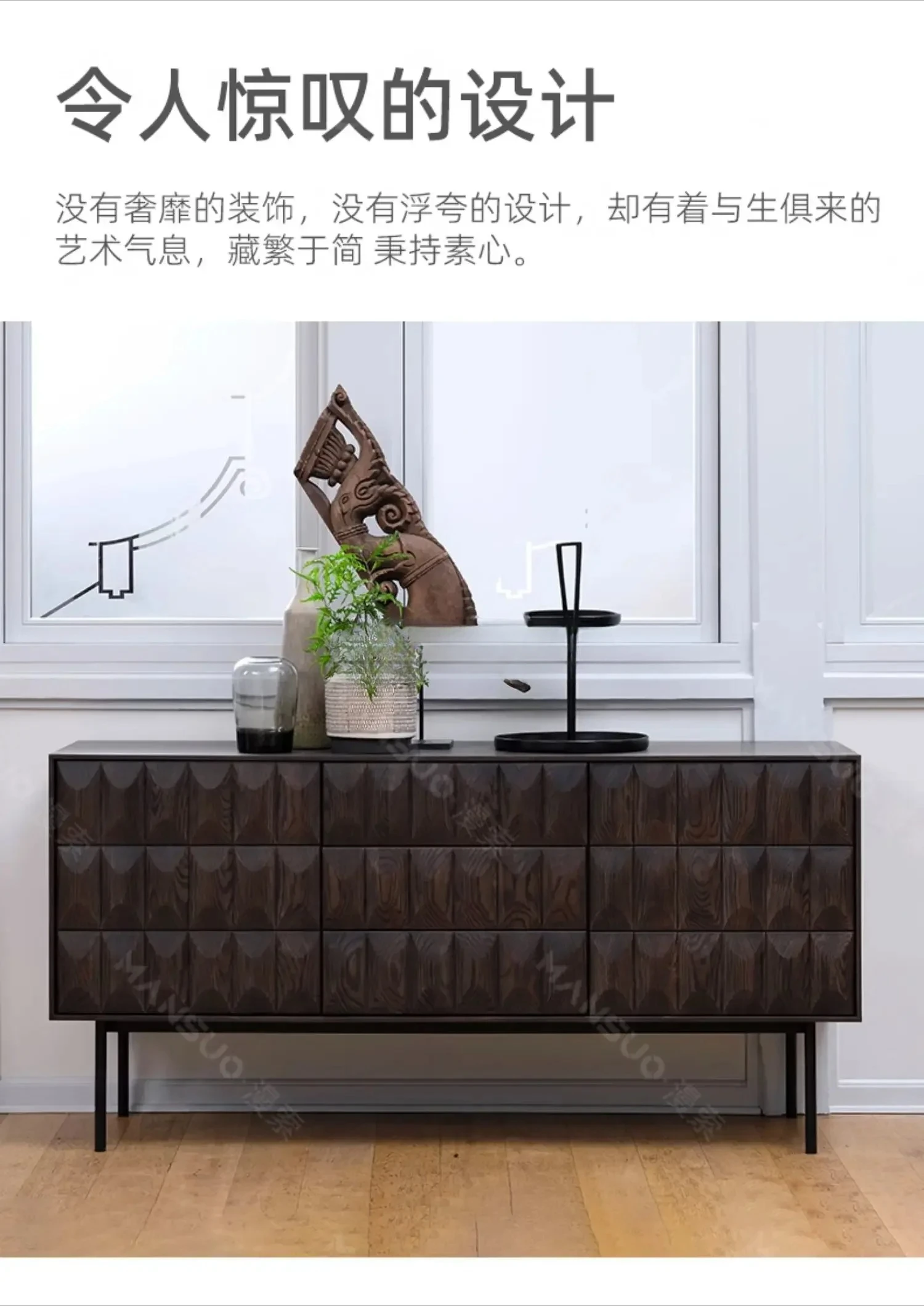 

Mid-Ancient Solid Wood Dining Edge Retro Restaurant Prepare Tea Cabinet Home Entrance Cabinet