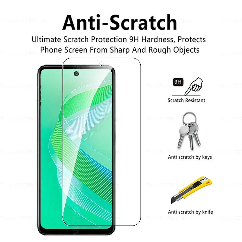 حافظة زجاجية واقية 6In1 مقسى لهاتف انفينيكس سمارت 8 Smart8 X6525 4G واقي كاميرا الشاشة #3