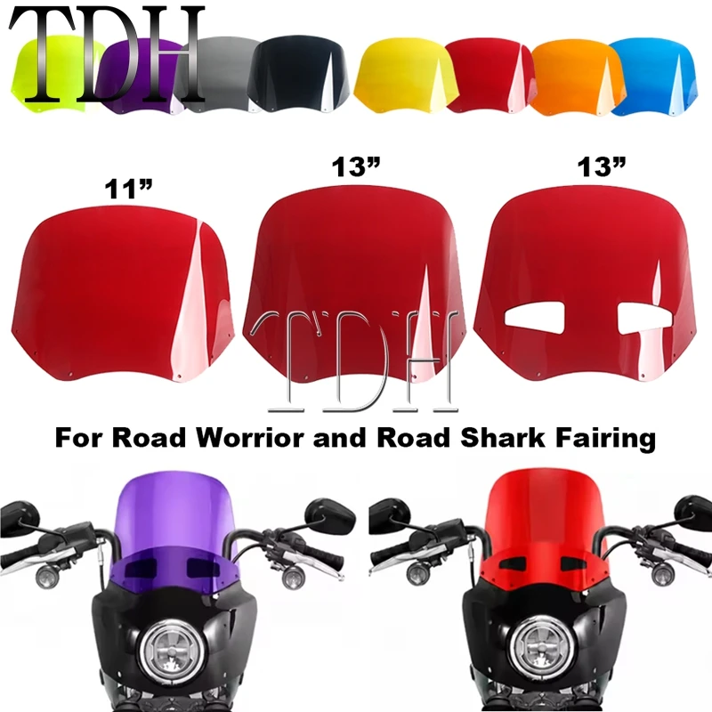 Frontscheinwerfer-Windschutzscheibe für Harley Dyna Super Wide Glide Softail Fat Bob FXFB FXFBS Club Style für Road-Warrior Verkleidungsscheibe