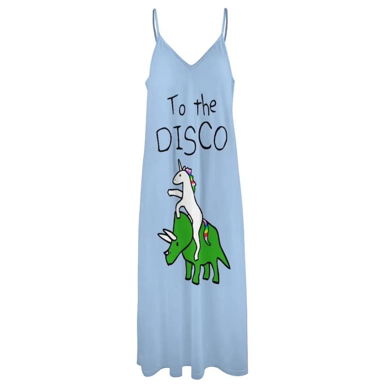 To The Disco (Unicorn Riding Triceratops) Sleeveless Dress elegant dresses for women Dress for girls