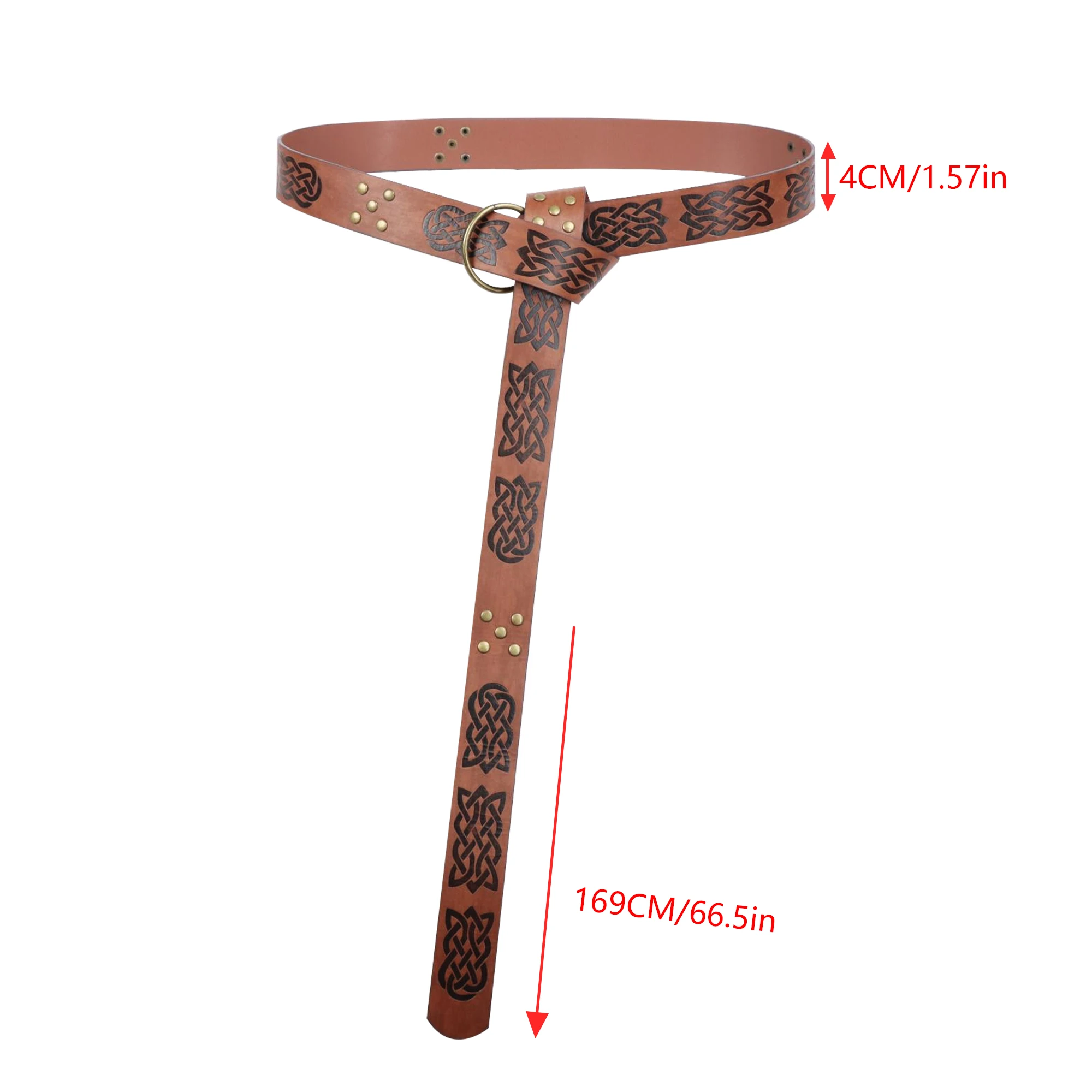 مجموعة مشابك حزام وتنورة كلاسيكية من عصر النهضة مكونة من قطعتين، حزام منقوش من جلد البولي يوريثان الصناعي وحامل أكواب، دعائم أزياء الهالوين التنكرية