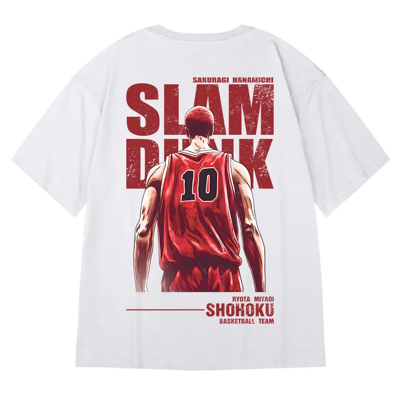 

Аниме Slam Dunk Print футболка мужская негабаритная японская Harajuku Street 100% хлопок с коротким рукавом быстрая доставка модные повседневные футболки
