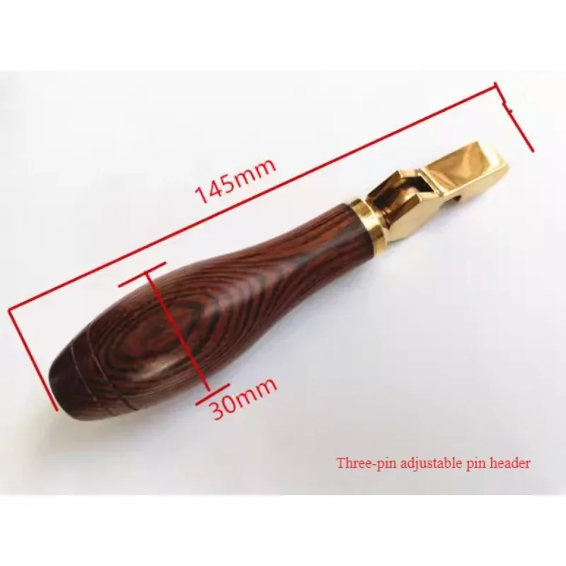 Piano tuning tool, whole tone tool, redwood handle, three-pin adjustable angle, row of needles, hammer