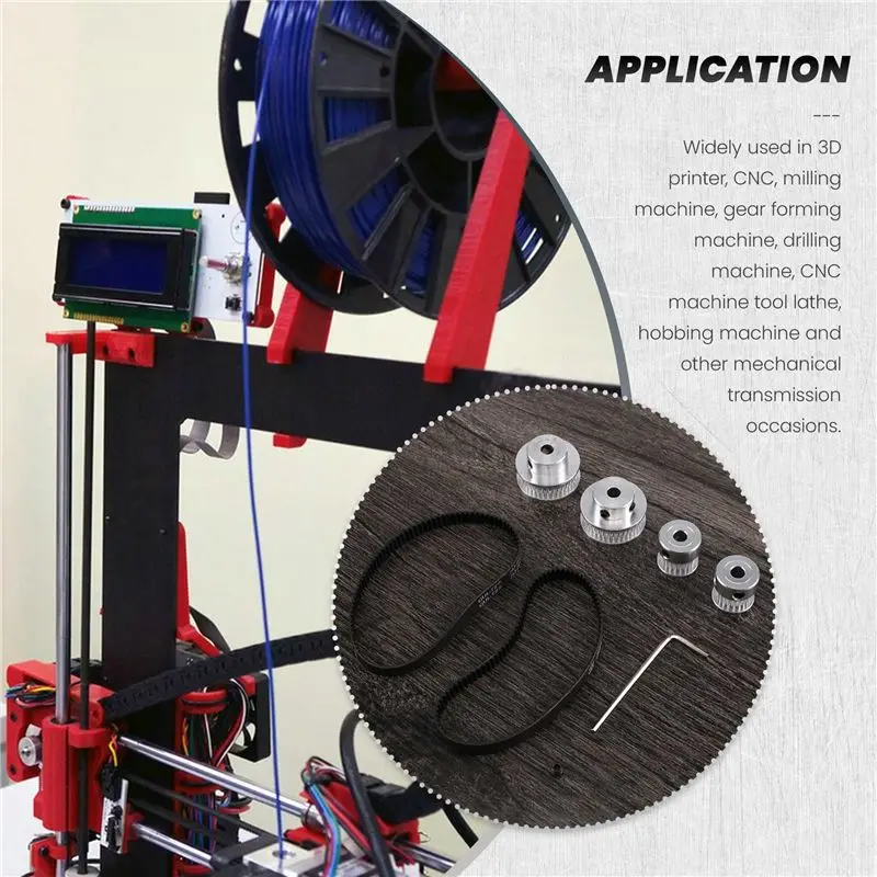 A98E-2 Sets GT2 Timing Belt Idler Pulley Aluminum Synchronous Wheel Kit For 3D Printer CNC Mechanical Drive