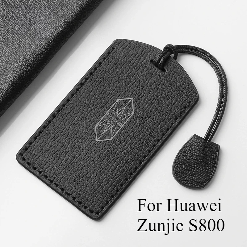 For Huawei Zunjie S800 Card Key Holder, Genuine Leather Protective Sleeve with Keychain
