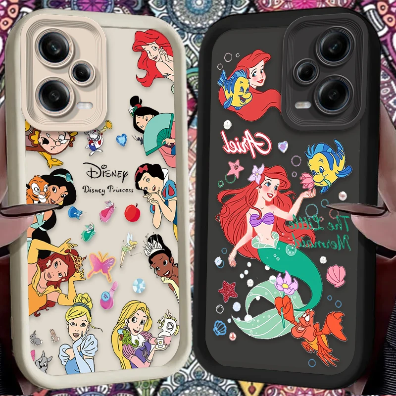 Phone Case for Xiaomi Redmi Note 13 12 11 Pro Plus 4G 5G 12S 11S 10S 10 9 9S 8 12C 13C A3 Disney Princess Soft Silicone Cover