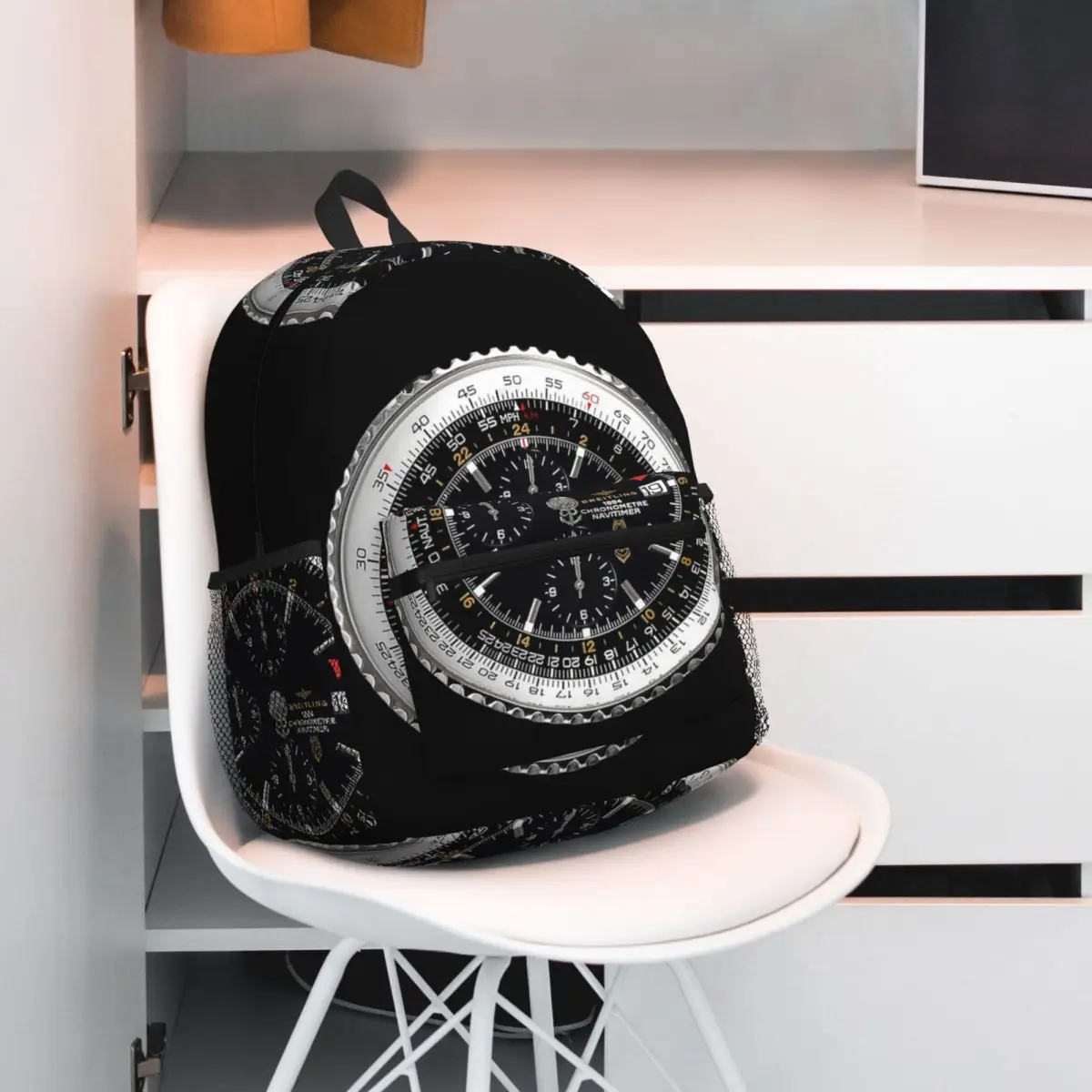 Luxury Watch Face Backpack Daypack Large Capacity Boys Girls BookBag School Bag Shoulder Bags for Men Women