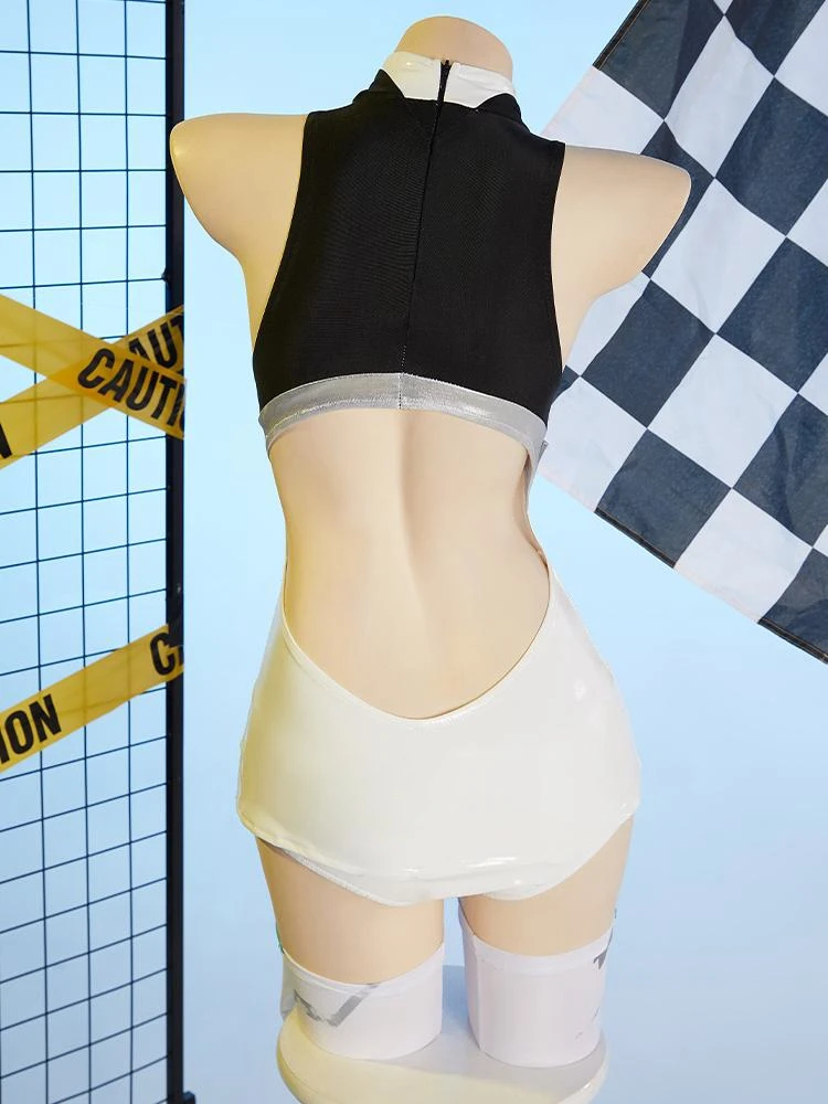 AGCOS Mikku Cosplay MIKUKU 2014 Racing Suits Cosplay Costume Anime Mikku Woman Uniforms Jumpsuits Sets Wig Clothes Cosplay