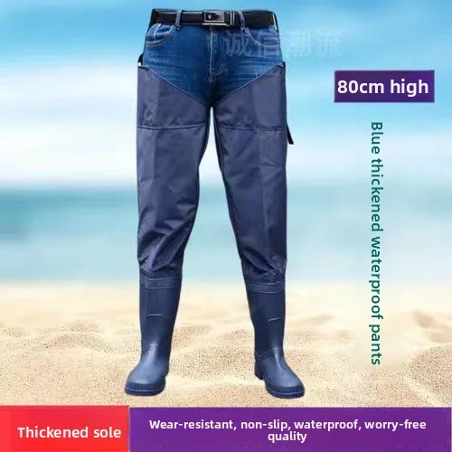 Ultrathick Heel Long Tube Rain Boots Men Women Fishing Water Entry Shoes Anti Slip Waterproof Breathable Field Shoes