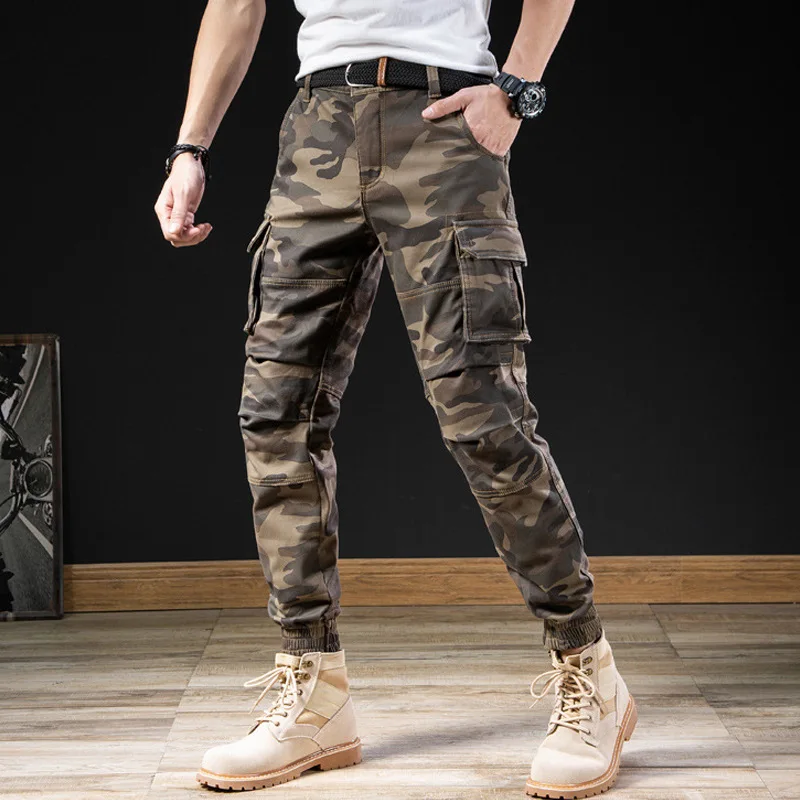 

Men's Winter Fleece-Lined Warm Trousers: Plus-Size Cargo Pants, Trendy Cuffed Pants, Thickened Camouflage Cargo Pants