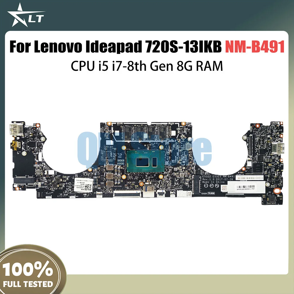 

5B20Q38983 Mainboard For Lenovo Ideapad 720S-13IKB Laptop Motherboard ES322 ES323 NM-B491 With i5-8250U i7-8550U CPU 8G RAM