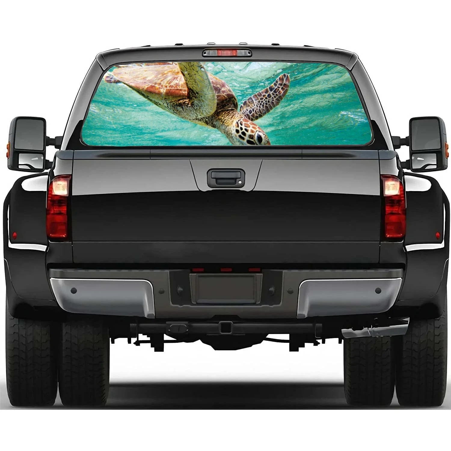Roaming Sea Turtles Car Accessories Rear Windshield Sticker Truck Window See Through Perforated Back Window Vinyl Decal Decor