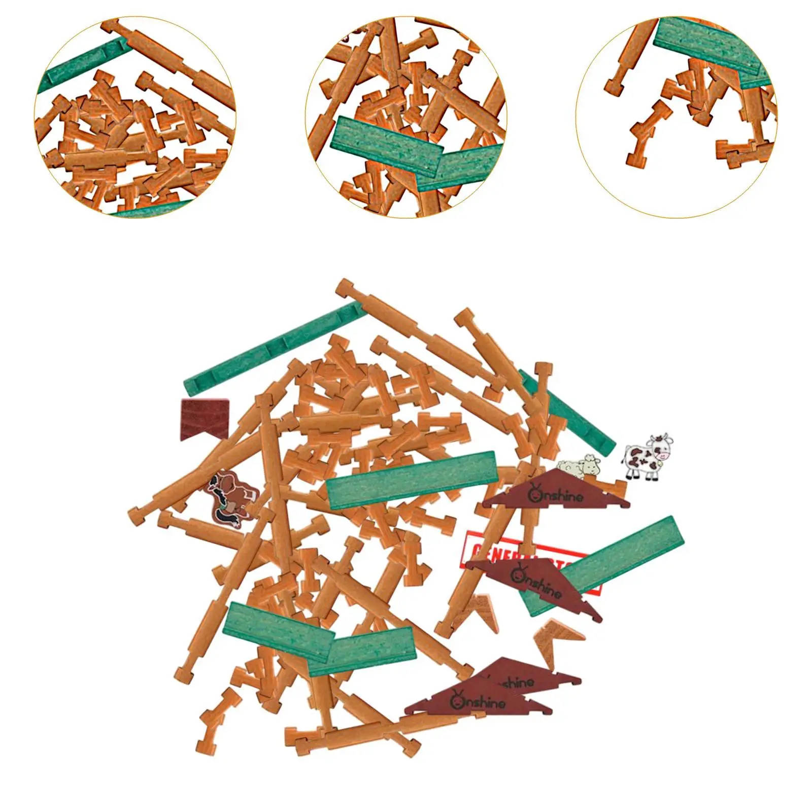 مجموعة بناء كابينة خشبية للأطفال ، مجموعة بناء ، ألعاب تكديس ، كتل خشبية ، لعبة منزل ، تعليم ما قبل المدرسة #5