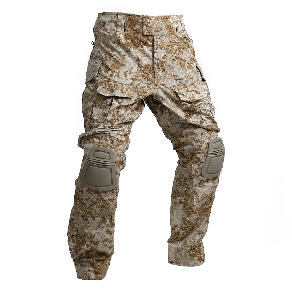 Emersongear tático g3 calças de combate com joelheiras dos homens dever carga caça caminhadas esportes airsoft acampamento ss