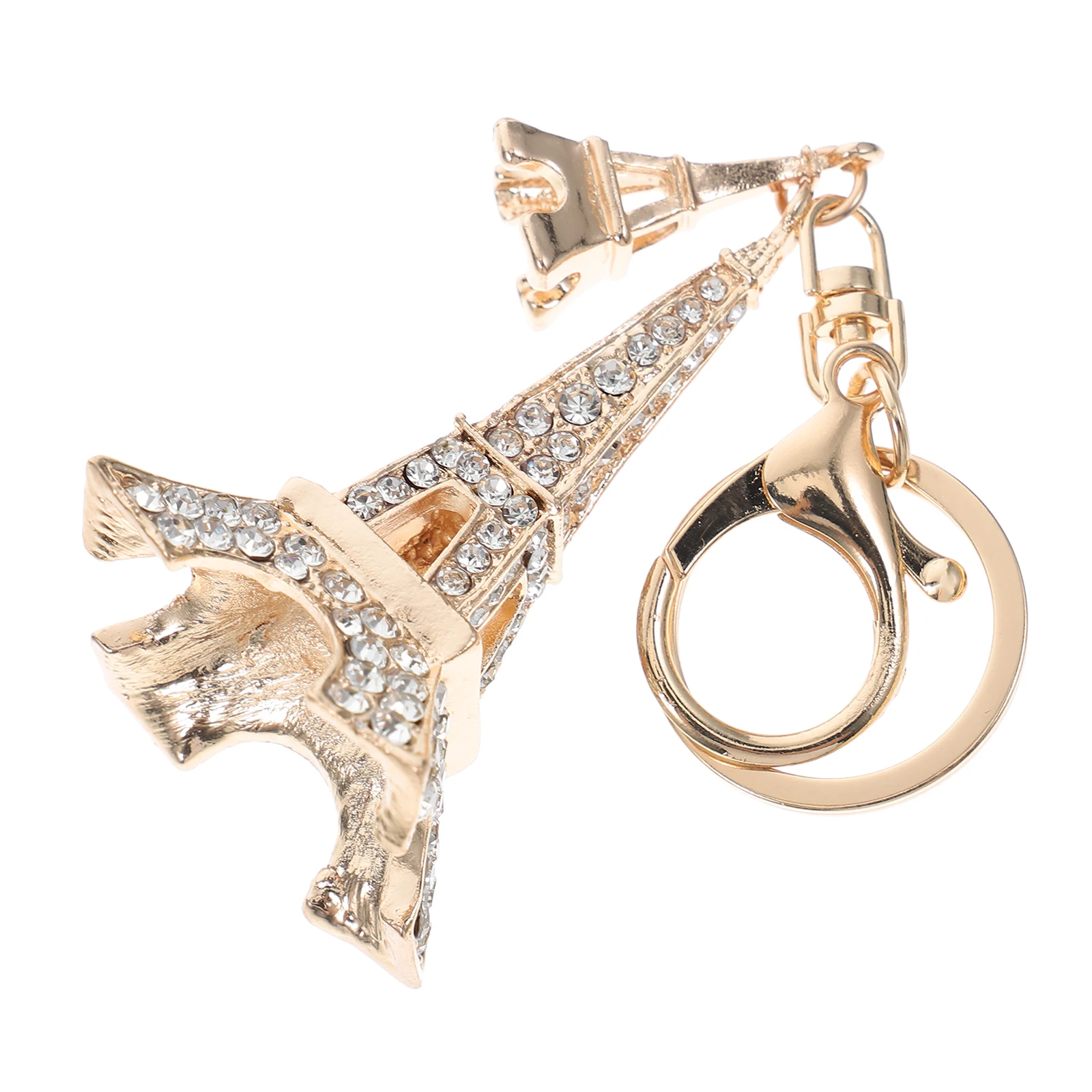 

Eiffel Tower Keychain Rhinestone Decorative Charm Backpack Bag Pendant Gifts Zinc Alloy Souvenir Elegant Style