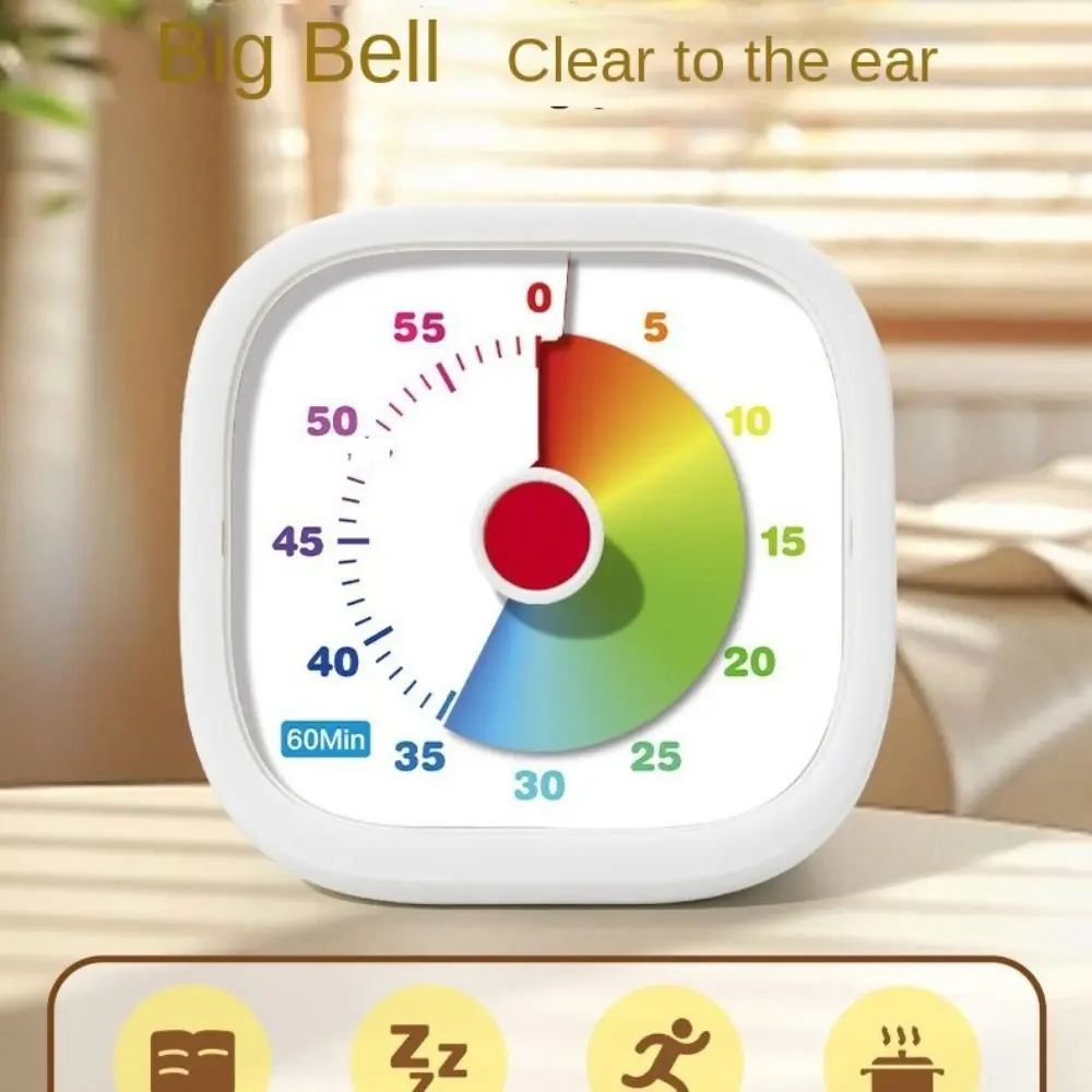 Movement Visual Timer Time Management Sweep Second Countdown Clock 60-Minute Silent Kitchen Cooking Timer Kids and Adults