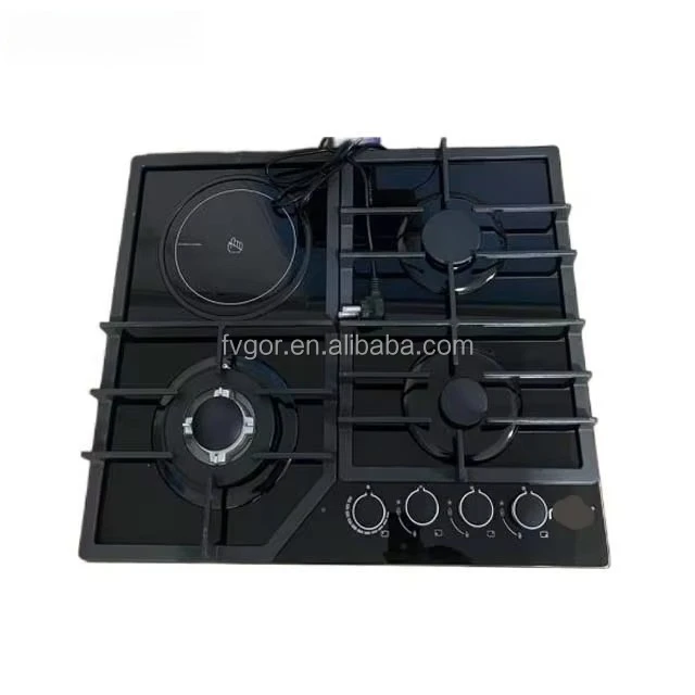 Popular Built-in Gas Cooker 4 Burner Stainless Steel Surface Electronic Ignition Class a Energy Efficient Household Use FFD