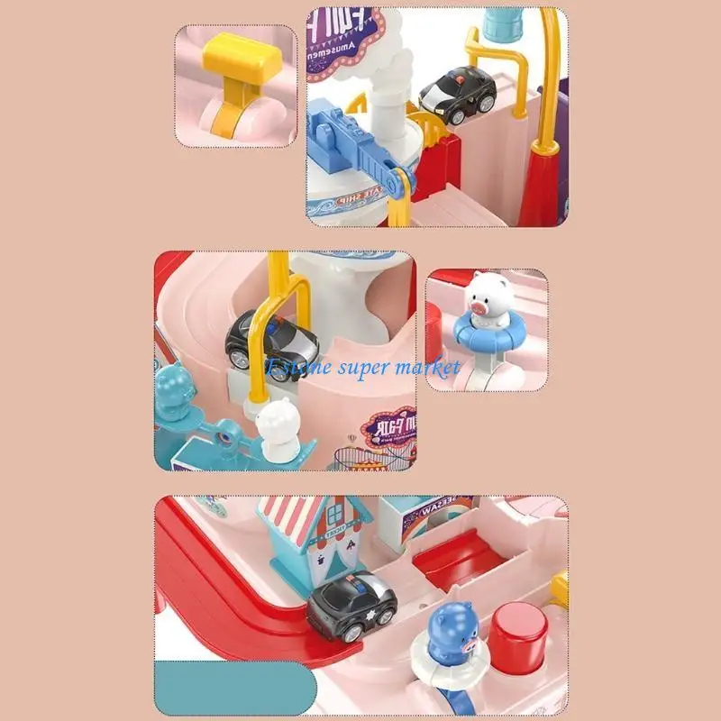 090B Mini Track Car Toy Baby for Play Vehicle Anti-Collision & Anti-Slip Track Toy Children’s Toy Learning Gi