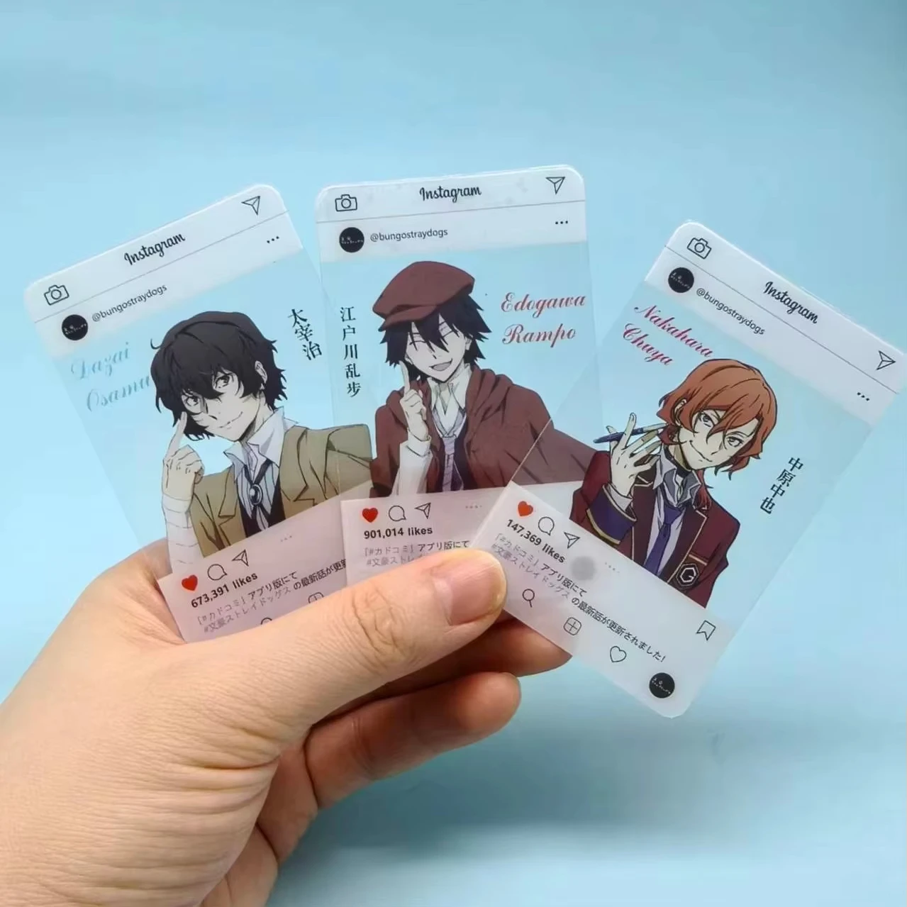 Bungo Stray Dogs Transparent PVC Small Card Anime Character Dazai Chuya Kunikida Photocard Bookmark Decor Props Gift for Fans
