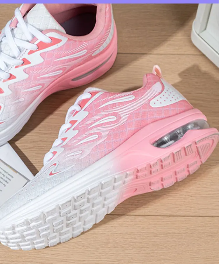 Frühling und Herbst Neue Damen Luftpolster-Sportschuhe Atmungsaktive Mesh-Leichtgewicht-Sneaker Modische Übergrößen-Fußbekleidung – Detail 5