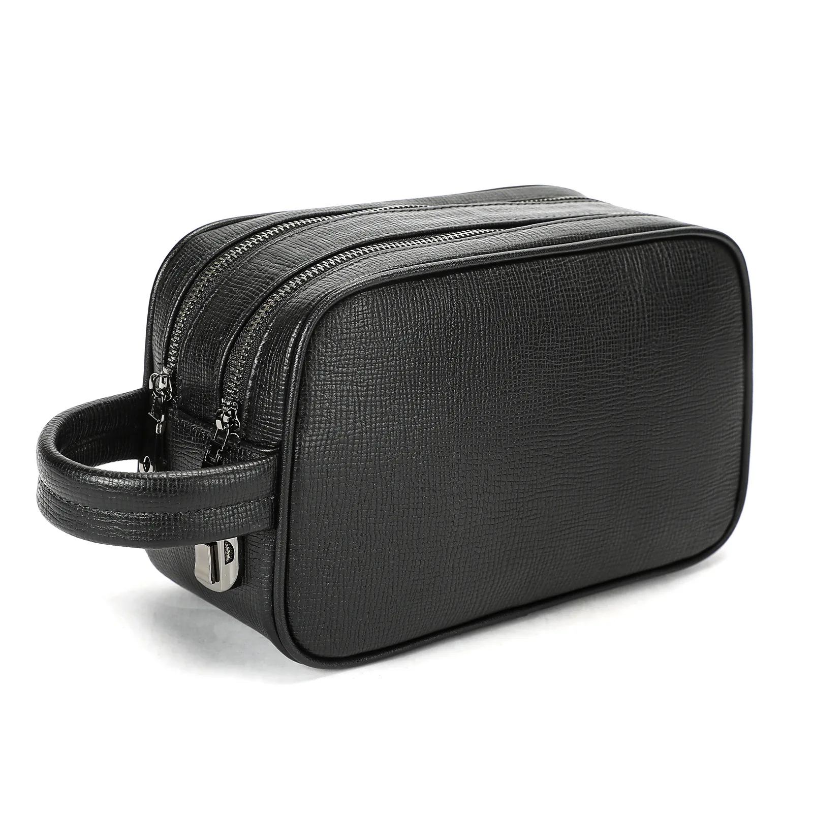 Men's Business Genuine Leather Clutch Multi-Functional Large Capacity Portable Square Storage Bag