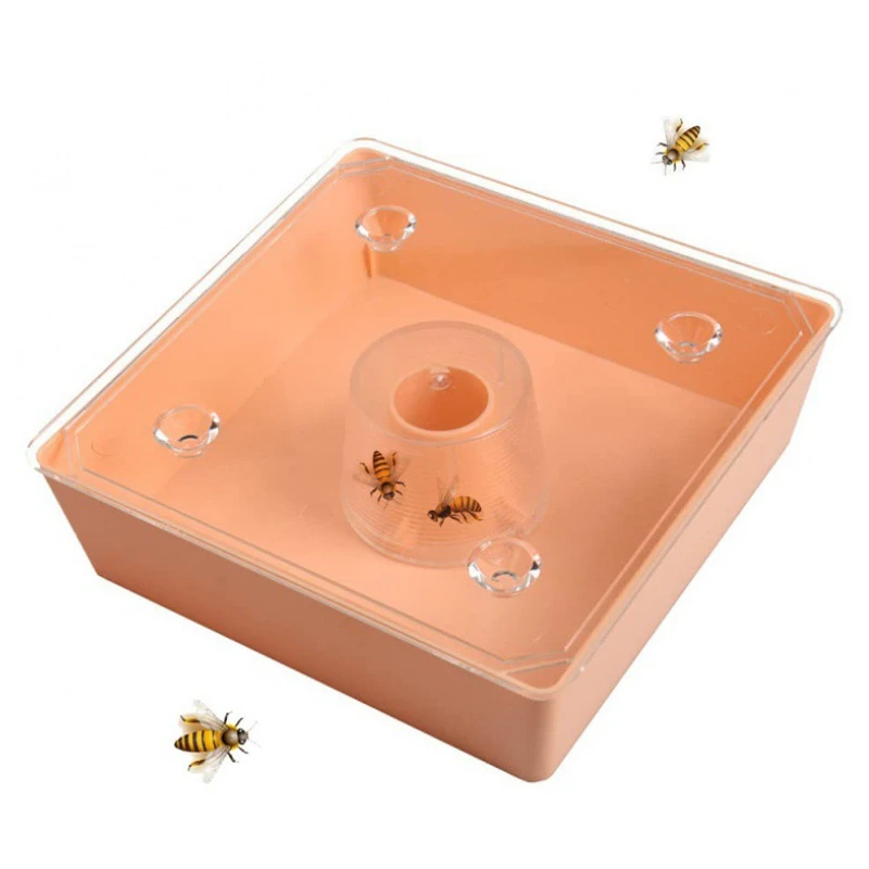 

60 шт., квадратная кормушка для пчел, верхняя часть для улья, емкость 2 л, прозрачная пластиковая кормушка для пчеловодства с крышкой