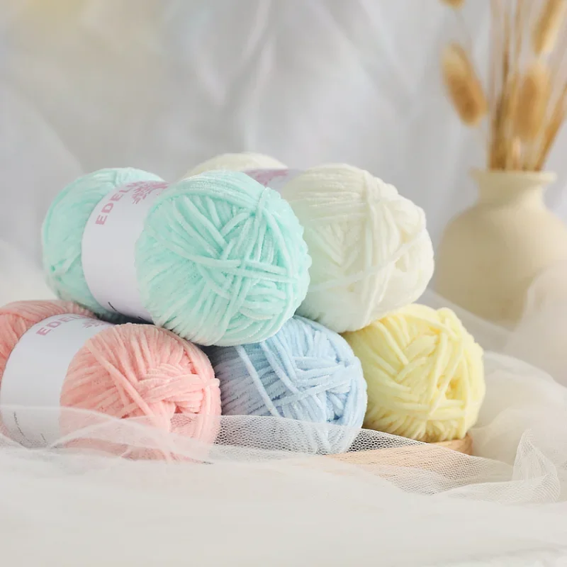 40 Colors Chenille Wool Matte Chenille Edelweiss Baby Wool Ball Hand-woven Diy Scarf Small Sponge 2mm