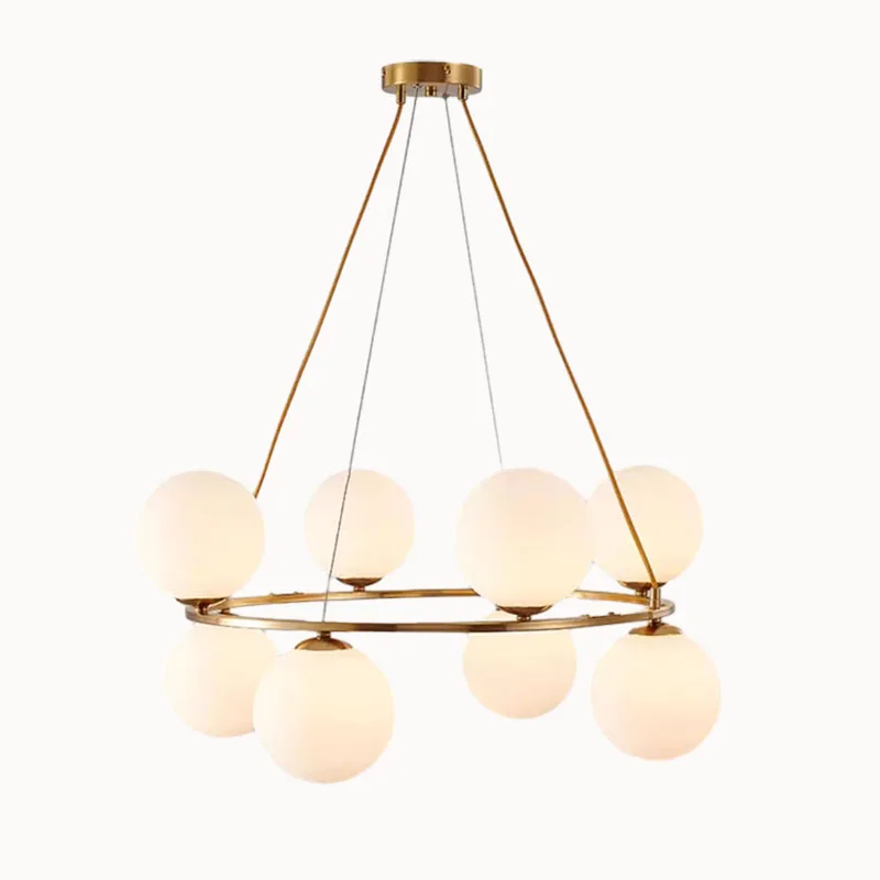 Imagem -06 - Modern White Glass Chandelier Wire Ajustável Matte Gold Black Metal Ring Quarto Pendant Lamp Lâmpada E27 Foyer Sala de Jantar