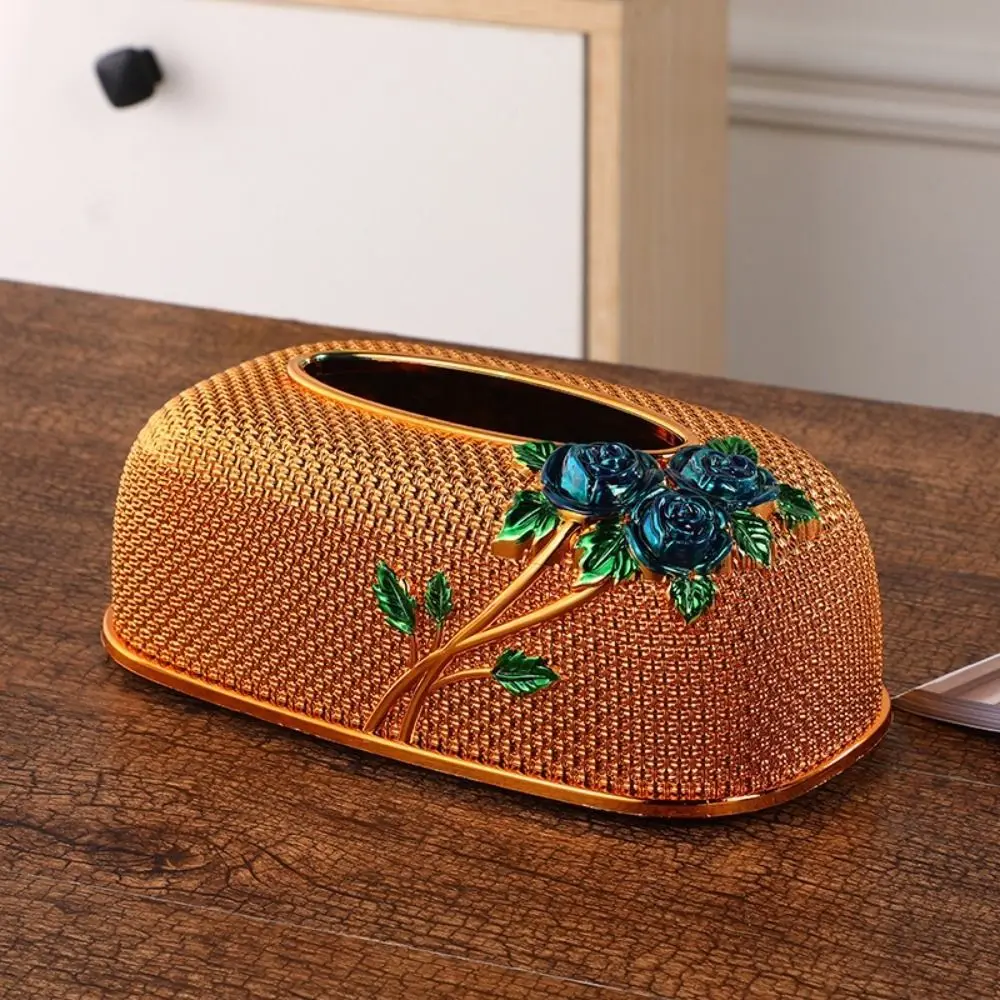 

Durable Fashion Rose Desktop Tissue Box Elegant Acrylic Bar Napkin Box Large Capacity European Style Napkin Holder Kitchen