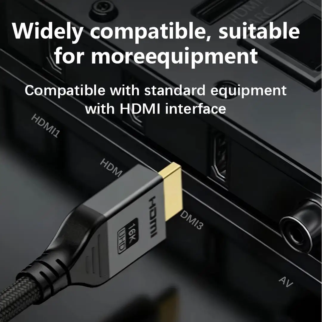 HDMI Cable 16K@60Hz 8K@240Hz Supports 4K@240Hz 96Gbps High Speed For PS5 Gaming Console Monitor Support HDR eARC Braided HD 2.2