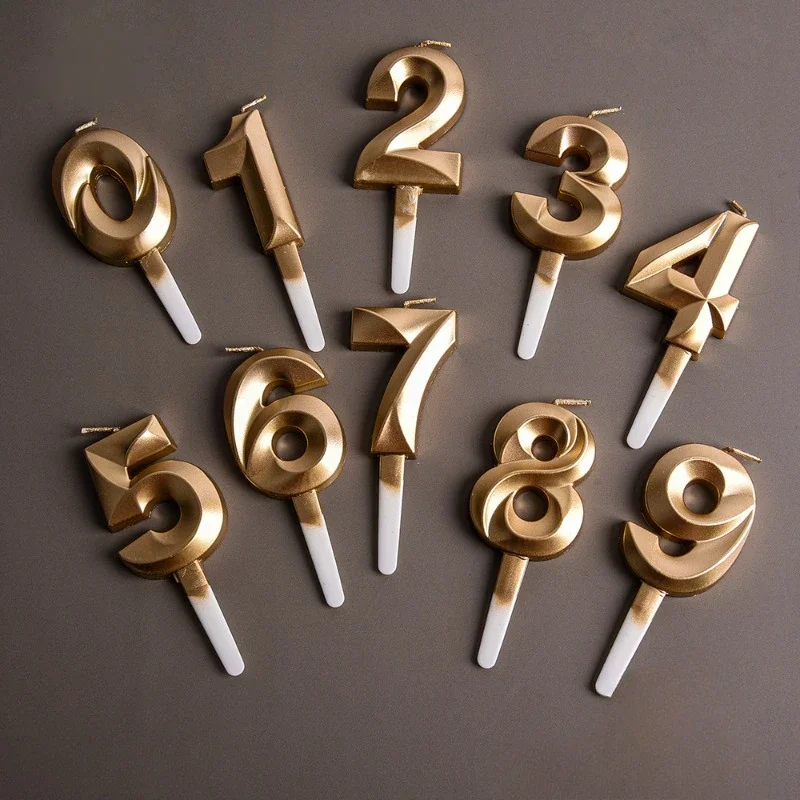 

3D Number Cake Decorating Candle Glitter Birthday Candles Digital Candle Cake Topper Birthday Party Wedding Cake Decor