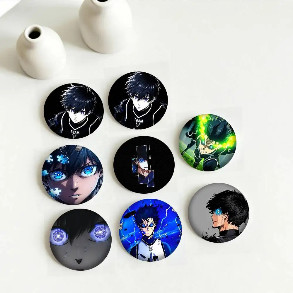Anime Blue Lock Yoichi Isagi 25mm 32mm 44mm 58mm 75mm Brooches Badges Pins for Accessories Gift