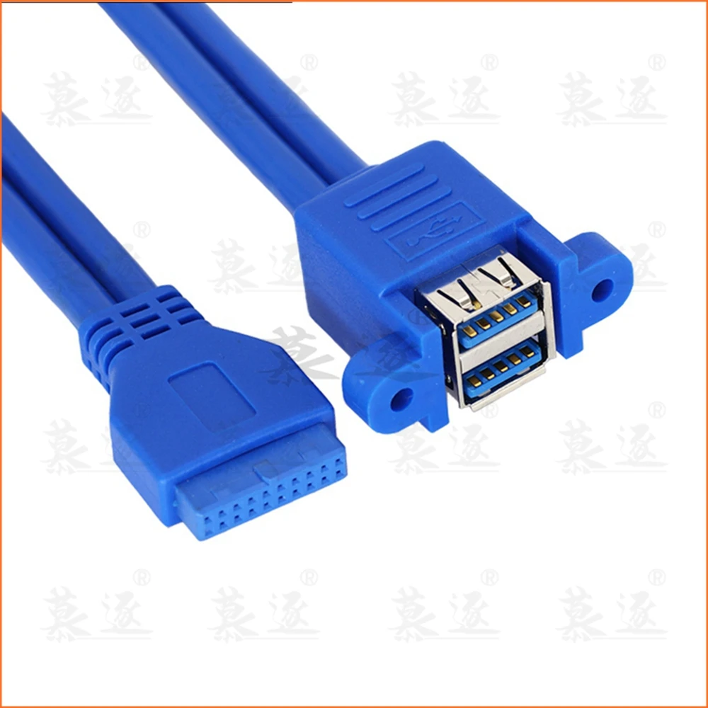 

Stackable USB 3.0 Female Panel Type to Motherboard 20Pin Header Cable Dual Ports 50cm