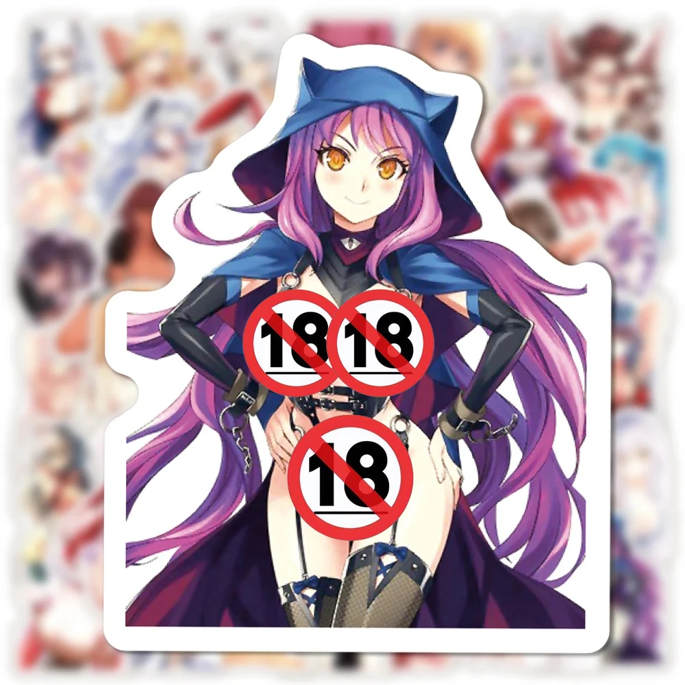 10/30/50/100 Stuks Volwassen Anime Meisjes Hentai Sexy Stickers Waifu Cartoon Stickers Voor Laptop Telefoon Bagage Auto Waterdicht Sticker Speelgoed