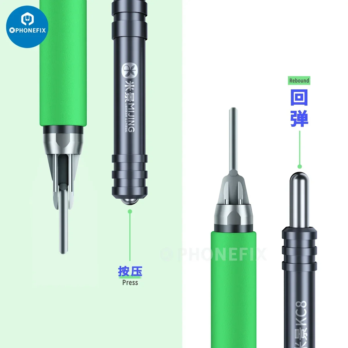 Mijing kc8 faca de liberação rápida antiderrapante, cola preta, remoção de adesivo lateral, lâmina de alavanca, telefone, pcb, placa-mãe, ferramenta de reparo de desmontagem