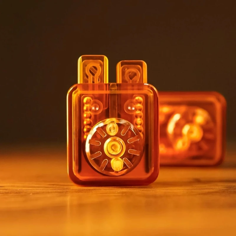 Transparent Leaping EDC Rabbit Button Twin Linkage Press Bounce Fidget Push Card Mechanical Slider Decompression Fingertip Toy