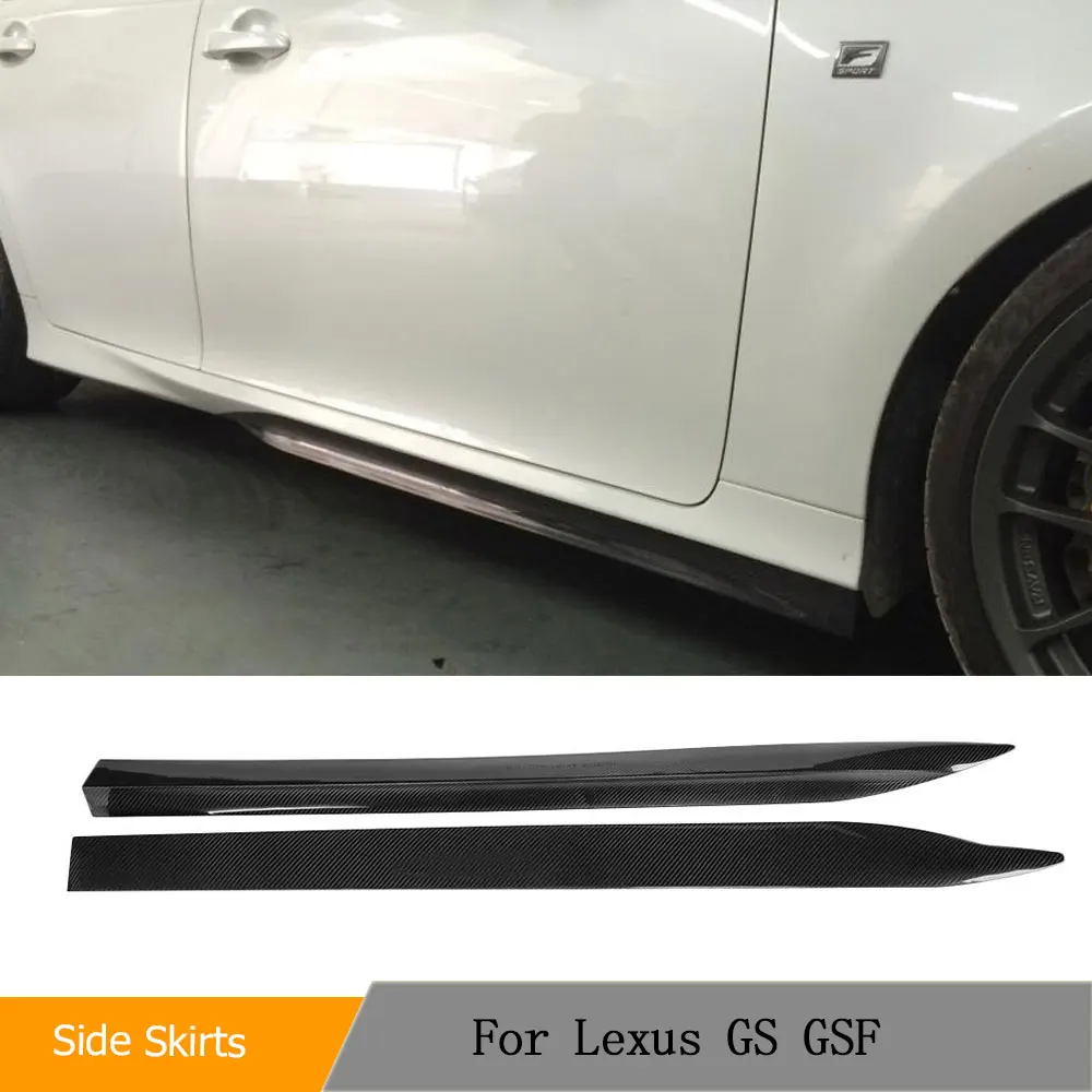 Carbon Fiber Car Door Side Sill Aprons Side Skirts Extensions for Lexus GS GSF Standard Sport Sedan GS350 Body Kit 2012-2015