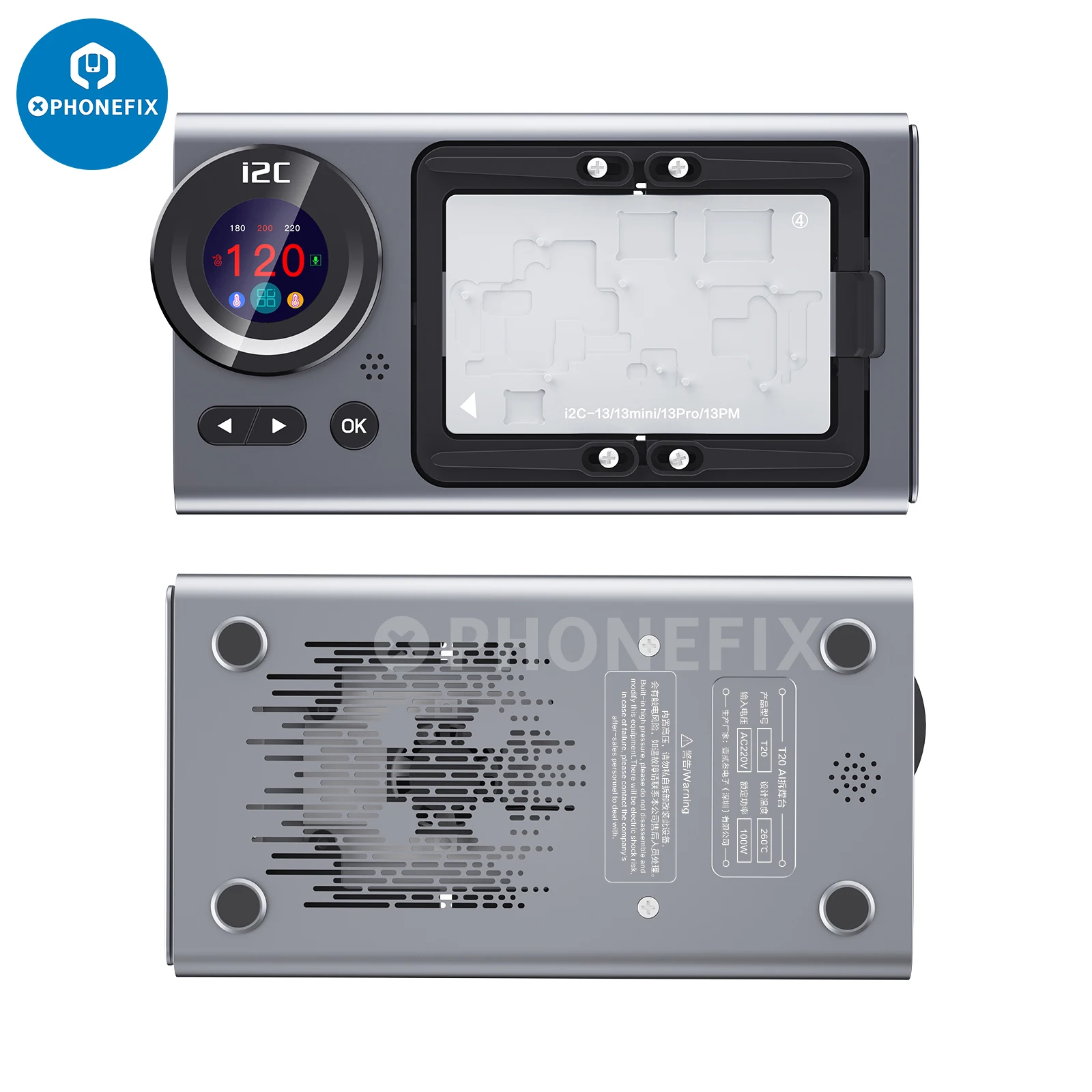 Estación de separación de precalentamiento de soldadura i2C T20 AI, ventilador de refrigeración incorporado, Control inteligente de temperatura para iPhone X-16 Android