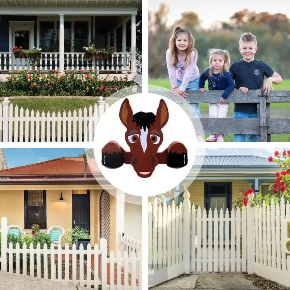 

Wooden Animal Fence Decor Outdoor Decorations Creative Outdoor Fence Decor Art Decorations Animal Decoration Sculptures