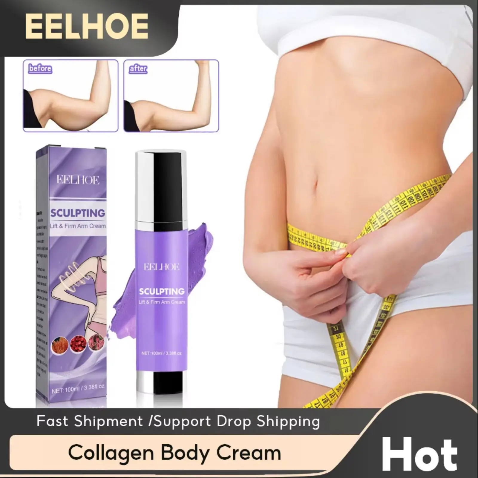 Collagen Body Cream Lifting Tighten Abdominal Shaping Firm Arm Massage Moisturizing Skin Lose Weight Remove Cellulite Care Cream