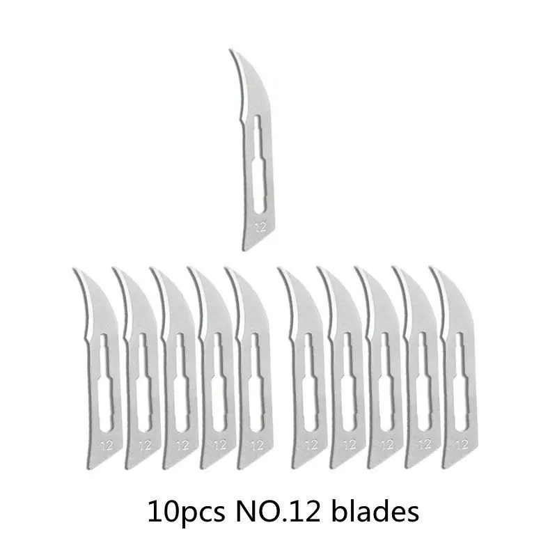 NO.10-24 Metal Steel Carving Blades Handle Surgical Tool DIY Cutting Phone PCB Repair Craft Knife Scalpel Kit Set With box